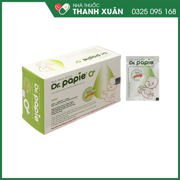 Gạc răng miệng Dr.Papie giúp làm sạch lưỡi, nướu, răng